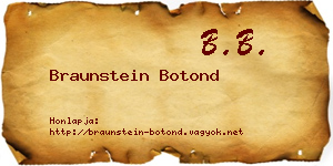 Braunstein Botond névjegykártya
